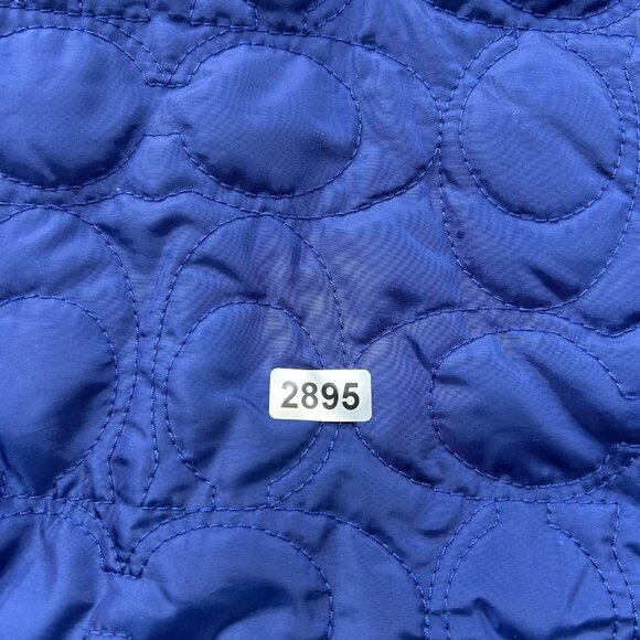 Coach Jacket Womens Large Quilted Light Weight Blue Snap Button Collared - Picture 10 of 10